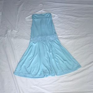 Blue silk party dress